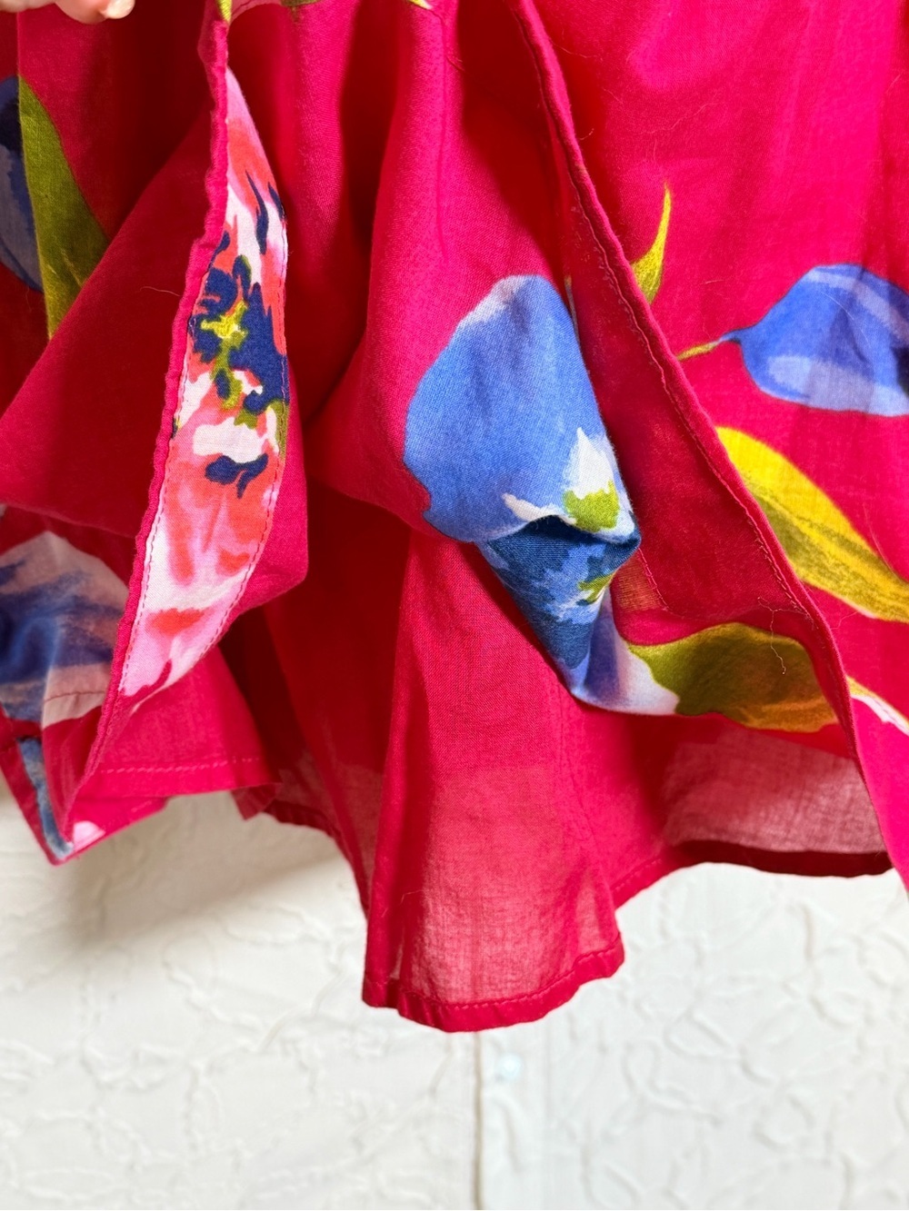 Hollister Fuschia Pink Floral Cotton Lined Summer Dress Sz M - Picture 5 of 13